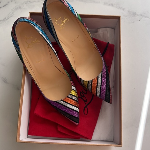 Christian Louboutin So Kate 120 Suede Stripyglitter Heels..2 dust bags included - Picture 5 of 7